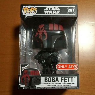 Funko Pop Star Wars 10 " Inch Boba Fett 297 Target Plus Rare Signed Futura Print