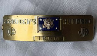 1959 Nra National Rifle Association President’s Hundred Medal Pin