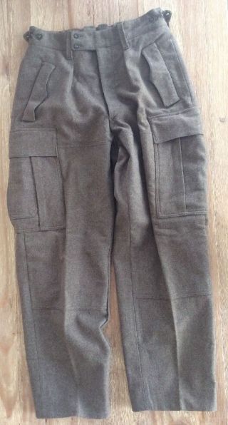 1959 Vintage G.  D.  Bucking - Alsfeld Wool Army Pants Trousers Od Green Cargo 29x29
