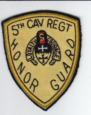 Post - Wwii 5th Cavalry Regiment Honor Guard Patch - Satin