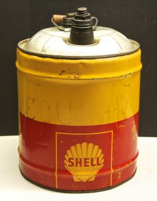 Vintage Shell Oil Motor 5 Gallon Can Empty