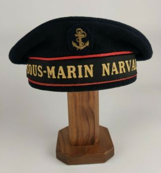 French Navy Sous - Marin Narval Submarine Donald Duck Sailor Cap Beret Red Pom Pom