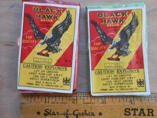 2 Vintage Firecracker Pack Labels Black Hawk Icc 16 