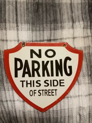Vintage No Parking Porcelain Sign