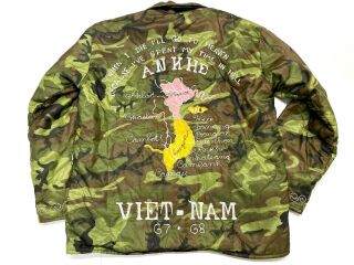 Vtg 67 - 68 Vietnam War Tour Embroidered Souvenir Jacket An Khe " Time In Hell "