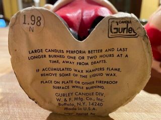 Vintage Gurley Santa Claus Candle Vintage 8.  5 