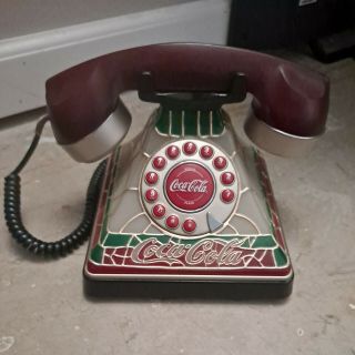 Retro Coca Cola Stained Glass Design Telephone 2001