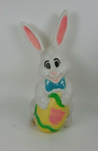 Vintage 27 " Bunny Easter Rabbit Egg Blowmold Light Up Yard Lawn Ornament