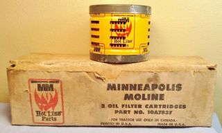 2 Vintage Minneapolis Moline Tractor Oil Filter Cartridges Nos 10a7837