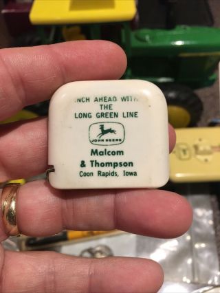 Vintage John Deere Dealership Tape Measure Coon Rapids Iowa Long Green Line