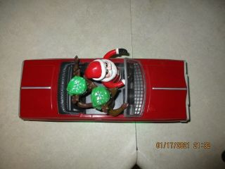 Vtg Gemmy Christmas Animated Santa Reindeer Red 64 Impala Convertible Low Rider