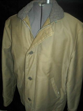 Vtg 40s Wwii Style Mens 40 N1 Us Navy Usn Army Military Deck Jacket