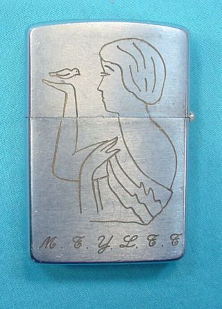 Vietnam Engraved Woman Zippo Lighter Dates To 1966