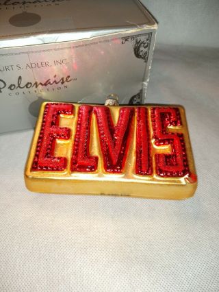 Elvis Red/gold Polonaise Glass Ornament By Kurt S.  Adler