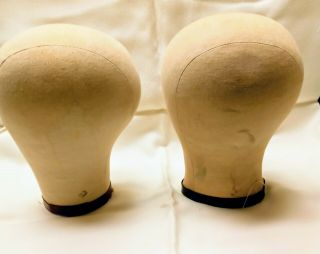 2 Vintage Style Canvas Mannequin Hat/wig Head Forms