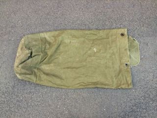 Vintage Vietnam Era US Army Canvas Duffel Bag 1960 Named OD Green Military Issue 2
