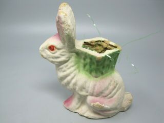 Vintage Paper Mache Easter Bunny Rabbit Candy Container Germany,  7 1/2 " Tall