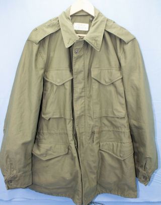 Vn Era 1958 Us Army Field Jacket Coat Mans Cotton Wind Resistant Sateen Od107