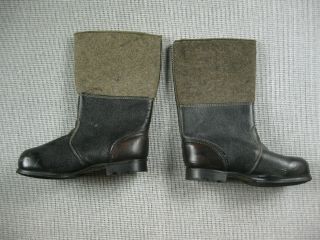 East German Army Nva Winter Boots 1960 " S Wool & Leather