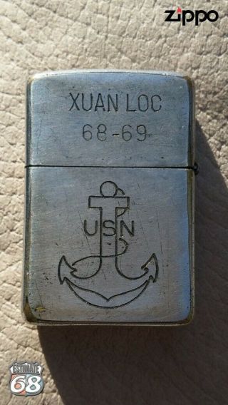 Vintage Zippo Petrol Lighter Vietnam War Xuan Loc 68 - 89