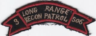 Us Army 3rd Bn 506th Infantry Lrrp Recon Vietnam Scroll Patch 4