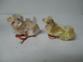 8 Vintage Easter Chenille Chicks & Ducks w Wire Feet 2