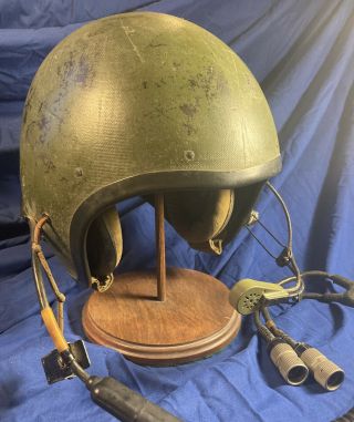 Us Military Combat Vehicle (tank) Helmet With Mic And Earphones