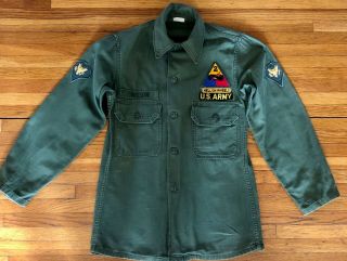 Vintage Early Vietnam War Us Army Og 107 Green Fatigue Shirt