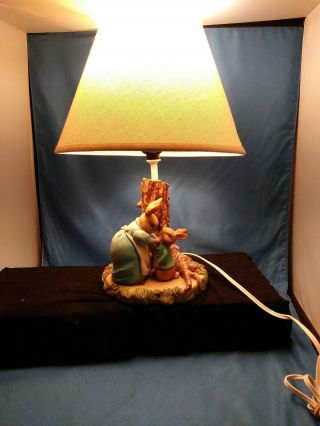 Vintage Rabbit With The Mother Lamp Peter Cottontail Estate Easter Decor