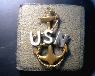Rare Vintage Pre Wwi 1905 Era Us Navy Chief Petty Officer Cpo Pin Modified Read