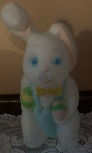 Vintage Empire Plastic Blow Mold Easter Bunny 15 " Tall W/ Light Cord