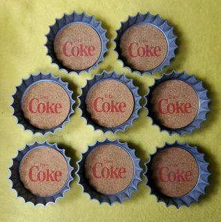 Vintage 1970’s Coca Cola Set Of 8 Enjoy Coke Bottle Cap Coasters