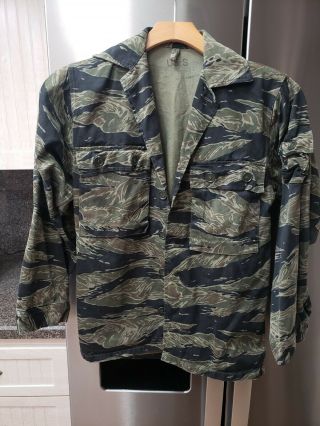 Rare Vietnam Era Tiger Stripe Shirt Jacket Coat Top Us Special Forces Seal Lrrp