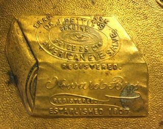 Vintage Brass Tray Pettit ' s Eye Salve 1807 - 1907 3