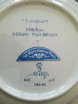 Handpainted Plate Royal Delft Porceleyne De Fles KERSTMIS (Xmas) 1985 Limited 2