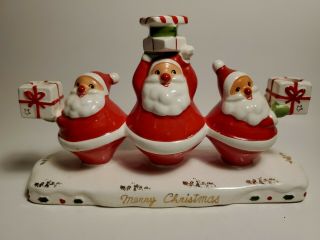 Vintage Howard Holt Christmas Santa Candleholder Japan