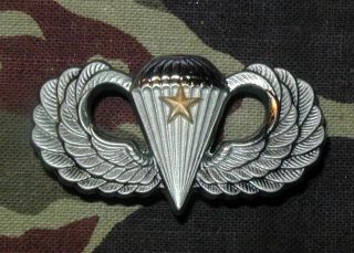 Rare J Balme Hallmarked Airborne Basic Parachutist Combat Jump Star Wings Badge