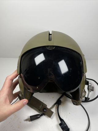 U.  S.  Vietnam Era “aph - 5” Helicopter Helmet With M - 33a Microphone