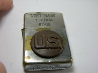 Authentic Vietnam War Zippo Lighter Tuy Hoa 67 - 68 The Quality Mercy Not Strained