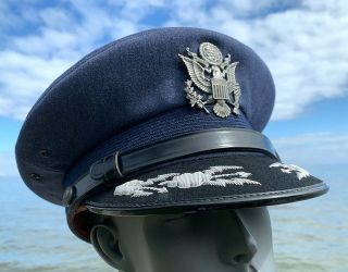 1950s 60 Named Lieutenant Colonel Dress Visor Cap Usaf Us Air Force Uniform Hat