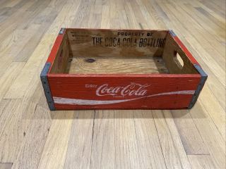 Vintage Coca - Cola Wooden Crate Carrier Box Case Wood Coke Case Red