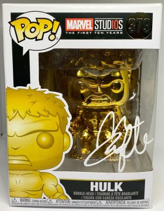 Hulk Marvel Studios Gold Chrome Funko Pop Signed/autographed Mark Ruffalo