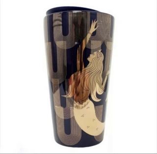 Starbucks - 2020 Holiday Siren Mermaid Ceramic 12oz - Travel Mug With Lid