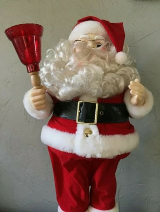 Vintage Animated 22 " Tall Telco Motionette Santa Claus With Lighted Bell
