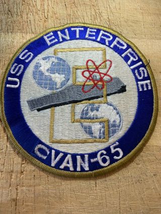 Cold War/vietnam? Us Navy Patch - Uss Enterprise Cvan - 65 Carrier - Usn