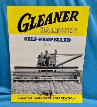 Early Gleaner Baldwin Combine Sales Brochure Circa 1950 - Pre Allis Chalmers