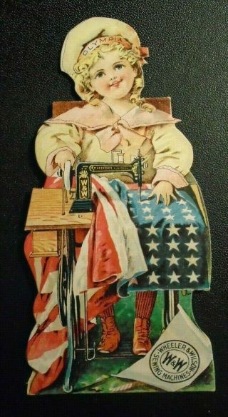 Graphic Victorian Trade Card Advertising Wheeler &wilson Sewing Machines