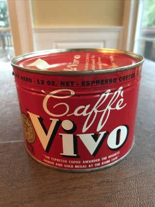 Caffe’ Vivo Nero Key Wind Coffee Tin Can Espresso H.  S.  Fromme Co