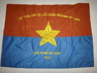 Vietnam War Vc Battle Flag " Giai Phong Khe Sanh 1968 " Liberation Of Khe Sanh