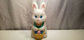 19 " Vintage Easter Bunny Rabbit Lighted Light Blow Mold Decoration Figure